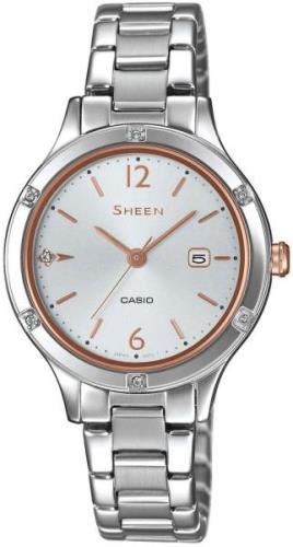 Casio Damklocka SHE-4533D-7AUER Sheen Vit/Stål Ø30 mm