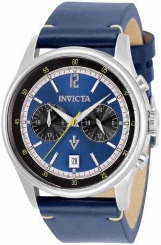 Invicta Herrklocka 33505 Vintage Blå/Läder Ø44 mm