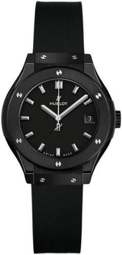 Hublot Damklocka 581.CM.1171.RX Classic Fusion Svart/Gummi Ø33 mm