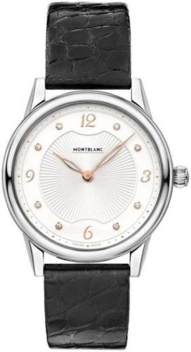 Montblanc Damklocka 123868 Boheme Vit/Läder Ø34 mm