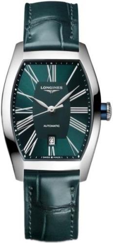 Longines Damklocka L2.142.4.60.2 Evidenza Grön/Läder