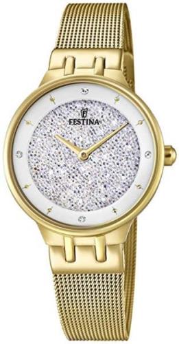 Festina Damklocka F20386-1 Mademoiselle Vit/Gulguldtonat stål Ø31 mm