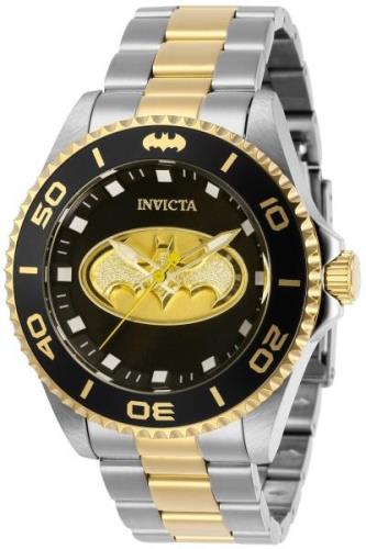 Invicta Herrklocka 29697 Dc Comics Svart/Gulguldtonat stål Ø44 mm