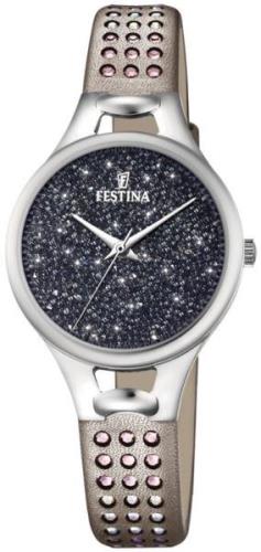 Festina Damklocka F20407-3 Mademoiselle Svart/Läder Ø32 mm