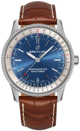 Breitling A17325211C1P4 Navitimer 1 Automatic 38 Blå/Läder Ø38 mm