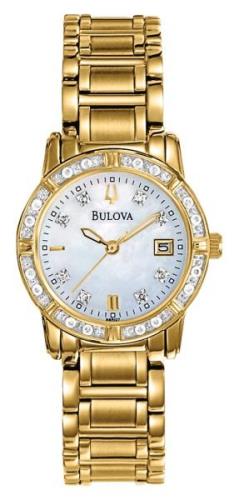 Bulova Damklocka 98R165 Highbridge Vit/Gulguldtonat stål Ø26 mm