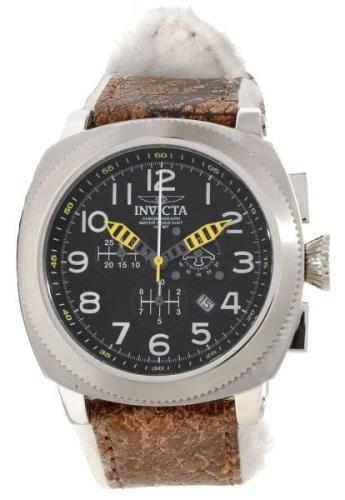 Invicta Herrklocka 12313 Aviator Svart/Läder Ø50 mm