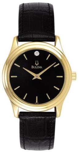 Bulova Damklocka 97Y01 Dress Svart/Läder Ø30 mm