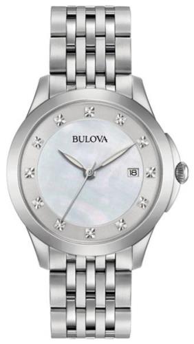 Bulova Damklocka 96S174 Diamond Vit/Stål Ø36 mm