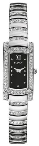 Bulova Damklocka 96L202 Crystal Svart/Stål