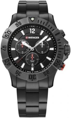 Wenger Herrklocka 01.0643.121 Svart/Stål Ø43 mm