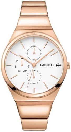 Lacoste Damklocka 2001036 Vit/Roséguldstonat stål Ø38 mm