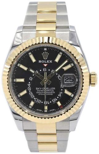 Rolex Herrklocka 326933-0002 Sky-Dweller Svart/18 karat gult guld