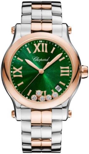 Chopard Damklocka 278582-6006 Happy Sport Grön/18 karat roséguld