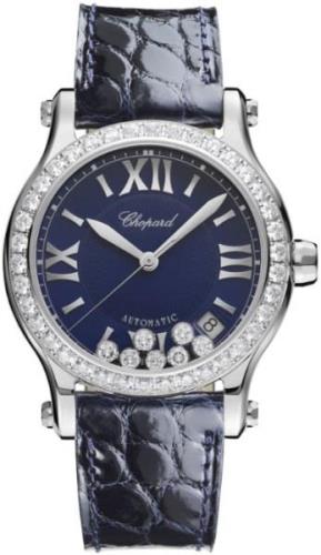 Chopard Damklocka 278559-3006 Happy Sport Blå/Läder Ø36 mm