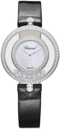 Chopard Damklocka 209426-1201 Happy Diamonds Silverfärgad/Läder