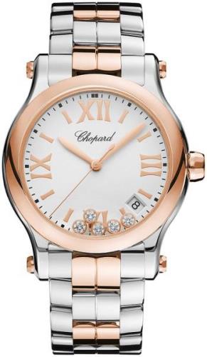 Chopard Damklocka 278582-6002 Happy Sport Vit/18 karat roséguld Ø36