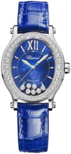 Chopard Damklocka 275362-1001 Happy Sport Blå/Läder Ø29 mm