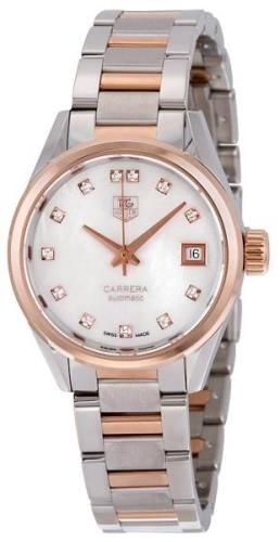 TAG Heuer Damklocka WAR2452.BD0777 Carrera Lady Vit/18 karat