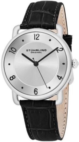 Stührling Original 844.02 Symphony Silverfärgad/Läder Ø39 mm