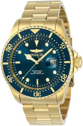 Invicta Herrklocka 23388 Pro Diver Blå/Gulguldtonat stål Ø43 mm