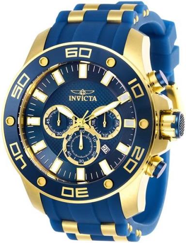 Invicta Herrklocka 26087 Pro Diver Blå/Gulguldtonat stål Ø50 mm