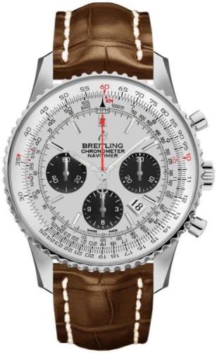 Breitling Herrklocka AB0121211G1P1 Navitimer 01 Silverfärgad/Läder