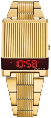 Bulova Herrklocka 97C110 LCD/Gulguldtonat stål