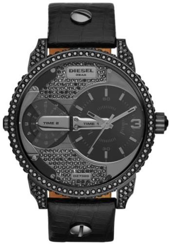 Diesel Damklocka DZ7328 Mini Daddy Grå/Läder Ø46 mm