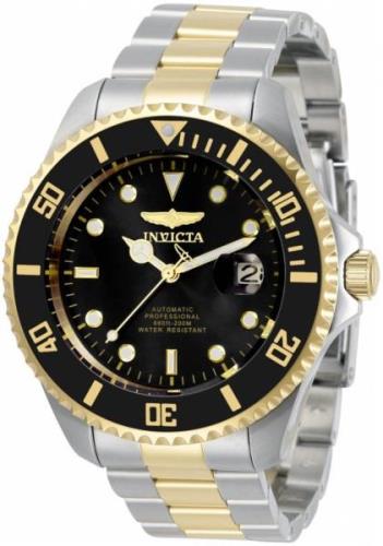 Invicta Herrklocka 34041 Pro Diver Svart/Gulguldtonat stål Ø47 mm