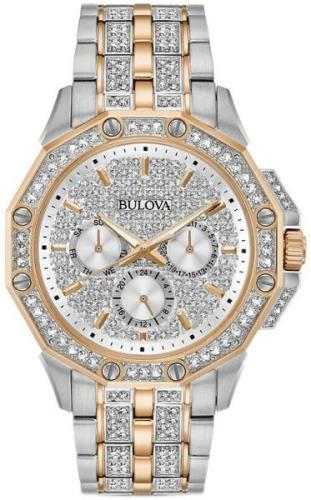 Bulova Herrklocka 98C133 Silverfärgad/Roséguldstonat stål Ø41.5 mm