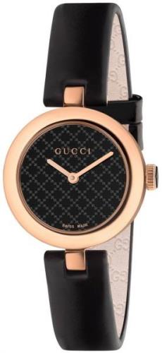 Gucci Damklocka YA141501 Diamantissima Svart/Läder Ø27 mm