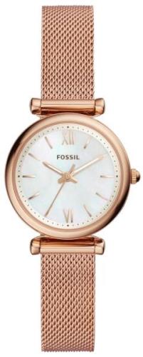 Fossil Damklocka ES4433 Carlie Mini Vit/Roséguldstonat stål Ø28 mm