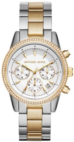 Michael Kors Damklocka MK6474 Ritz Vit/Guldtonat stål Ø37 mm