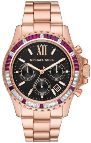 Michael Kors Damklocka MK6972 Everest Svart/Roséguldstonat stål