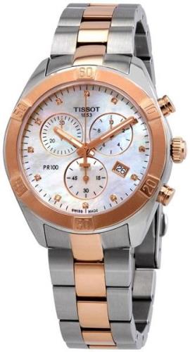 Tissot Damklocka T101.917.22.116.00 Pr 100 Vit/Roséguldstonat stål