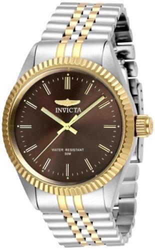 Invicta Herrklocka 29381 Specialty Brun/Gulguldtonat stål Ø43 mm