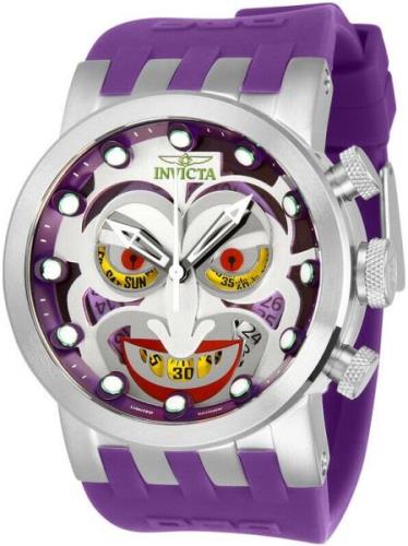 Invicta Herrklocka 34610 Dc Comics Vit/Gummi Ø46 mm