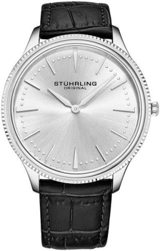 Stührling Original Herrklocka 3984.1 Symphony Silverfärgad/Läder