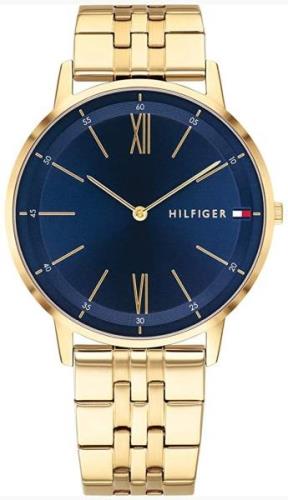 Tommy Hilfiger Herrklocka 1791513 Blå/Gulguldtonat stål Ø41 mm