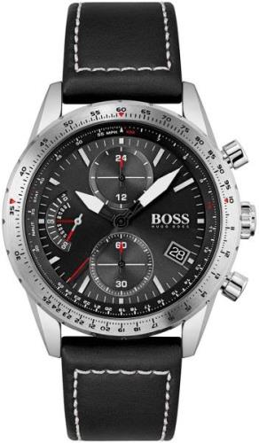 Hugo Boss Herrklocka 1513853 Pilot Svart/Läder Ø44 mm