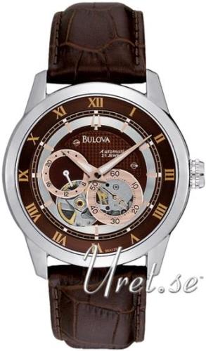 Bulova Herrklocka 96A120 Mechanical Brun/Läder Ø42 mm