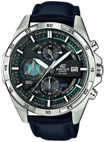 Casio Herrklocka EFR-556L-1AVUEF Edifice Svart/Läder Ø53.5 mm