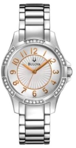 Bulova Damklocka 96L161K Vit/Stål