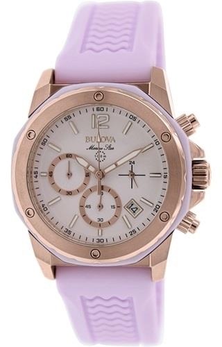 Bulova Damklocka 98M118 Lila/Gummi Ø36 mm