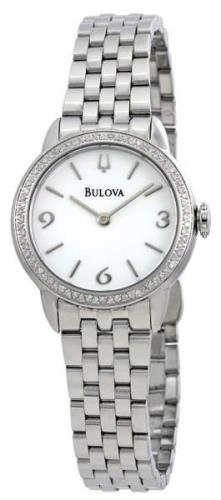 Bulova Damklocka 96R181 Vit/Stål Ø28 mm