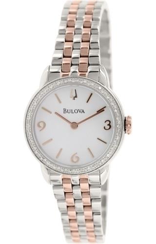 Bulova Damklocka 98R182 Vit/Stål Ø28 mm