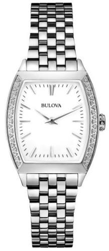 Bulova Damklocka 96R196 Diamond Vit/Stål Ø26 mm