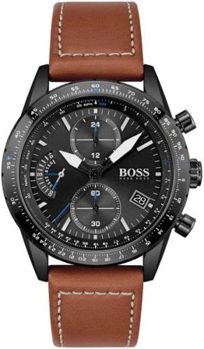 Hugo Boss Herrklocka 1513851 Pilot Svart/Läder Ø44 mm