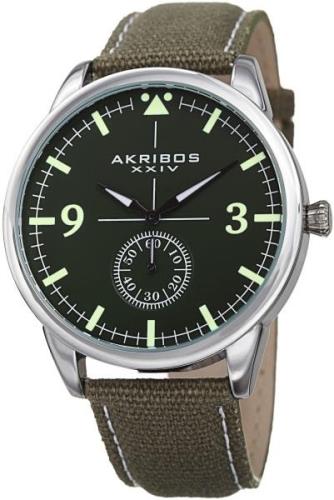 Akribos XXIV Herrklocka AK938GN Canvas Grön/Läder Ø45 mm